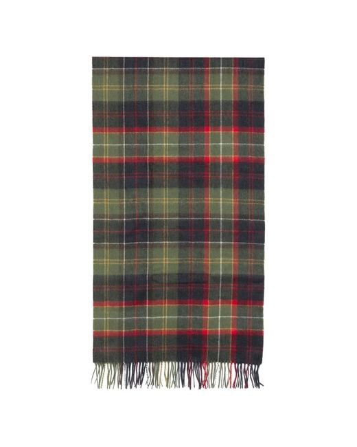 Barbour Gray Tartan Fringed Scarf