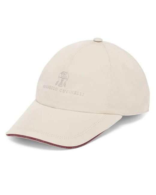 Brunello Cucinelli Natural Water-Resistant Microfibre Embroidered Baseball Cap for men