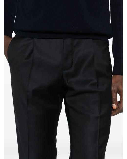Incotex Black Straight-Leg Trousers for men