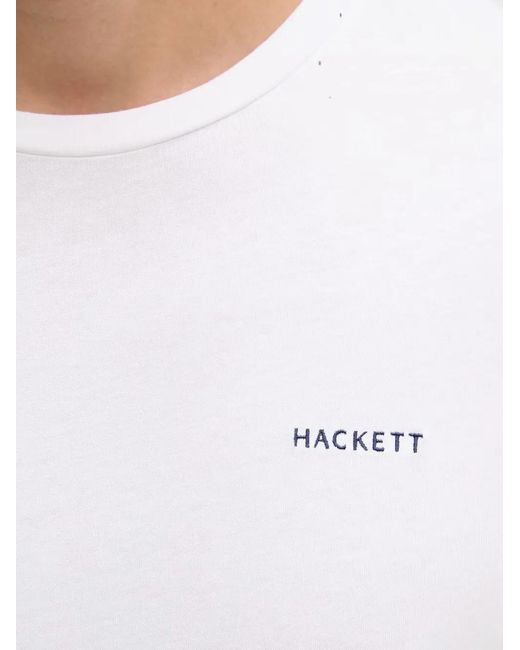 Hackett White Logo-Print Short-Sleeve T-Shirt for men