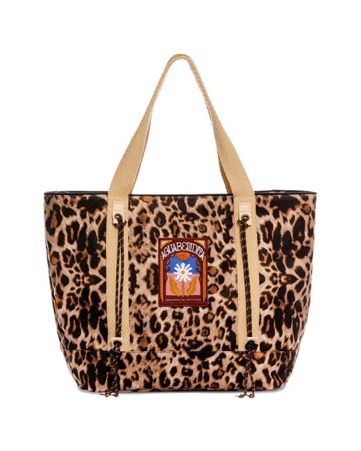 Agua Bendita Brown Papprika Leopard-Print Tote Bag