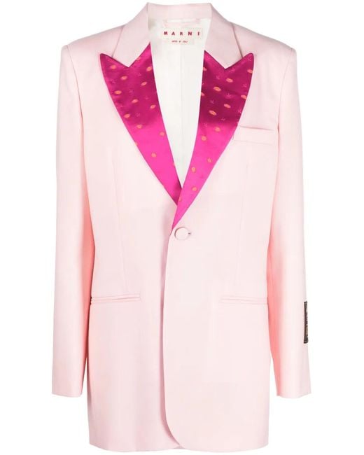 Marni Pink Single-Breasted Blazer