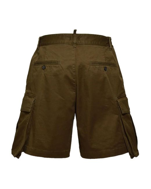 DSquared² Green Cargo Shorts for men