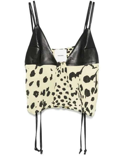 Haut À Imprimé Animalier Nanushka en coloris Black