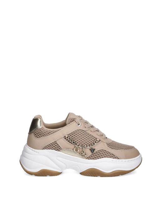 Guess Natural Harpaa Chain Detail Sneakers