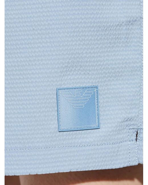 Emporio Armani Blue Logo-Patch Swim Shorts for men