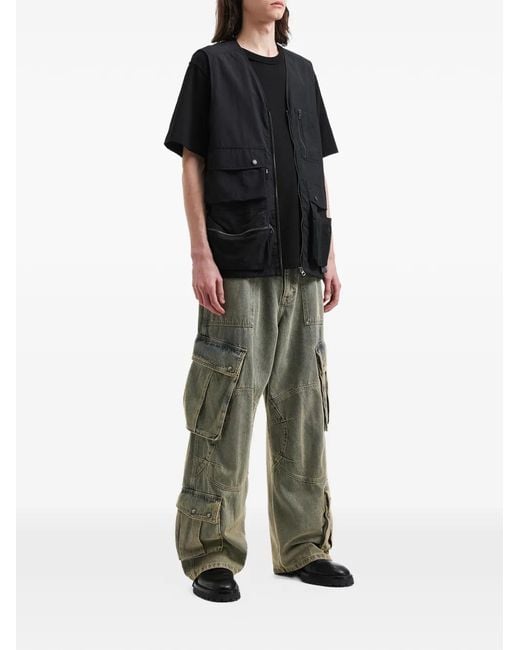 FIVE CM Green Cargo-Pocket Jeans for men