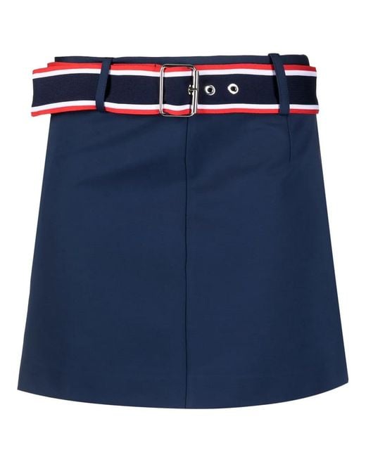 Pinko Blue Belted-Waist Mini Skirt