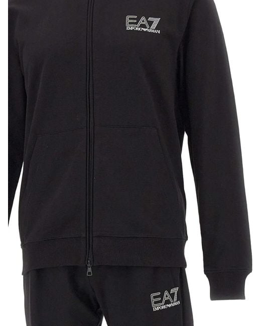 Chándal Con Logo Y Cremallera EA7 de hombre de color Black