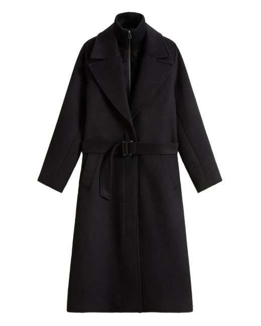 Woolrich Black Wool-Blend Coat