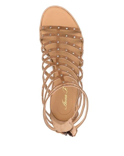 Anna F. Brown Suede Sandals