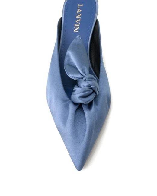 Lanvin Blue Knot Pointed Mules