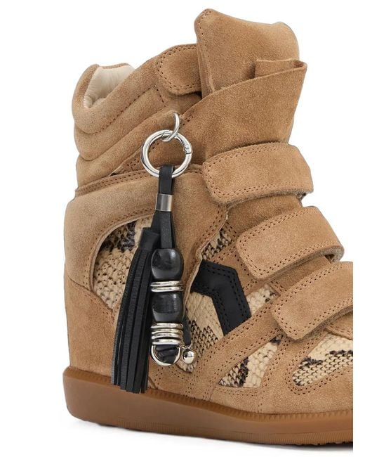 Isabel Marant Brown Bekett Ring Wedge Sneakers Aus Pythonleder