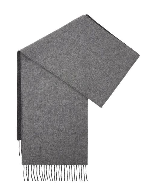 Loewe Gray Logo-Patch Fringed Scarf