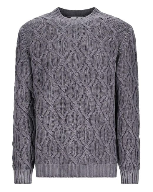 Pull En Maille Torsadée PT Torino pour homme en coloris Gray