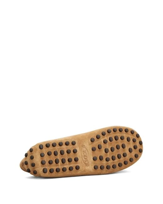 Tod's Natural Chain-Embellishment Suede Loafers