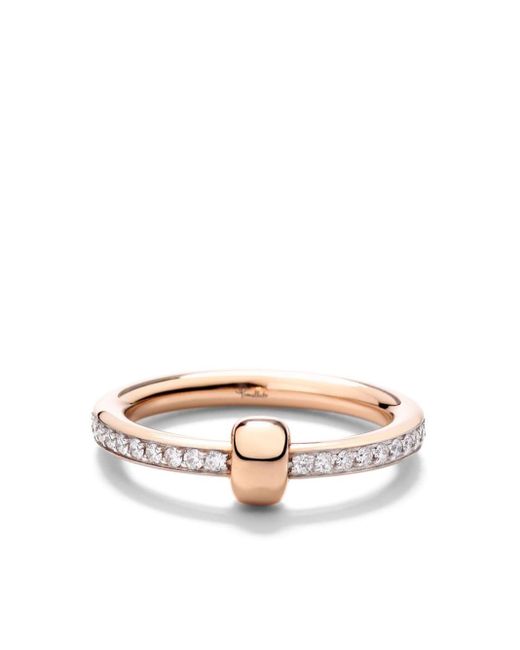 Anello Together in oro rosa 18kt con diamanti di Pomellato in White