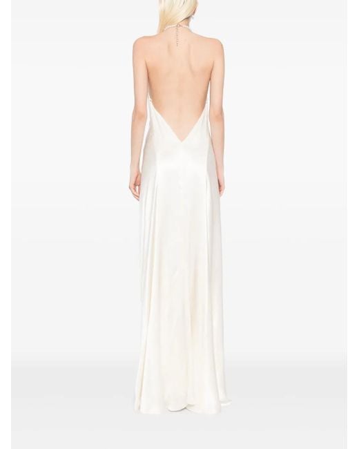 Vestido de fiesta con cuello halter Michelle Mason de color White