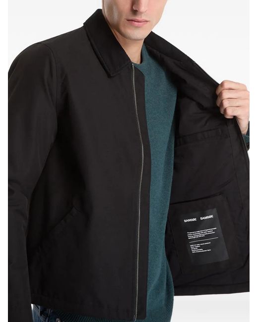 Samsøe & Samsøe Black Sarobin P Zip-Up Chest-Pocket Jacket for men