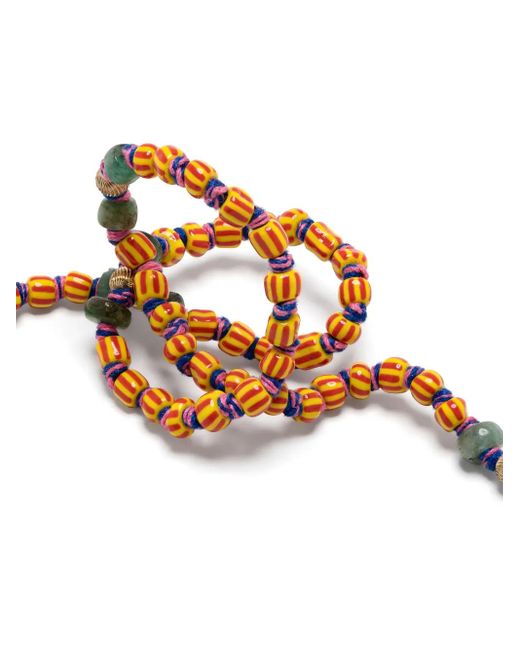 Marie Lichtenberg White 9Kt Mauli Ghana Beaded Necklace
