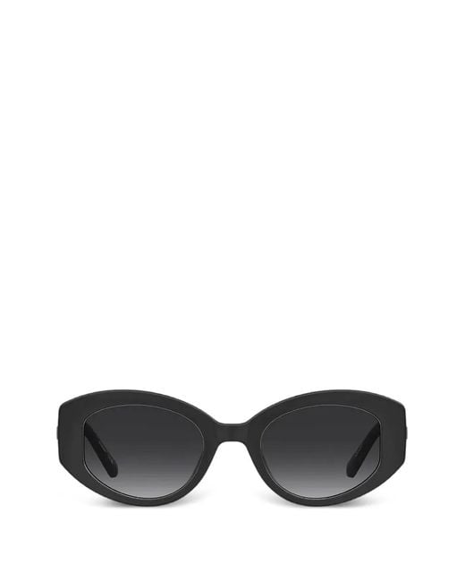 Love Moschino Black Logo-Plaque Geometric-Frame Sunglasses
