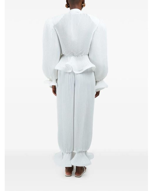 ROWEN ROSE White Pleated Trousers