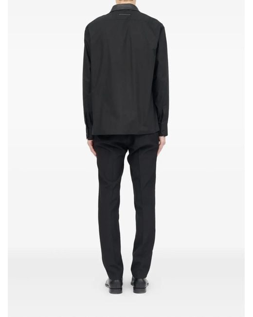 MM6 by Maison Margiela Black Contrast-Lapel Blazer for men