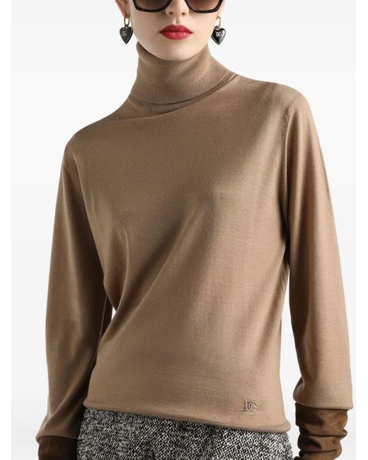 Dolce & Gabbana Brown Turtleneck Sweater