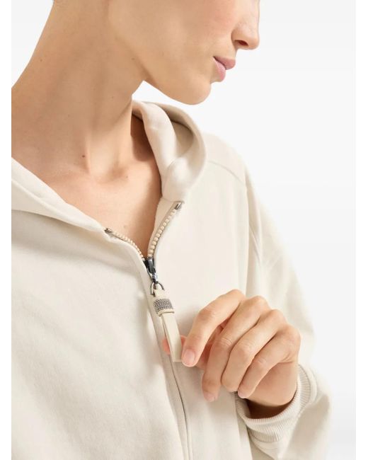 Brunello Cucinelli Natural Zipped Hoodie