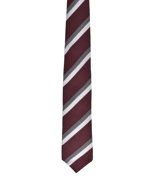 Brunello Cucinelli Purple Striped Wool Tie for men
