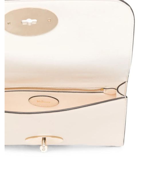 Mulberry Natural Lily Leather Clutch Bag
