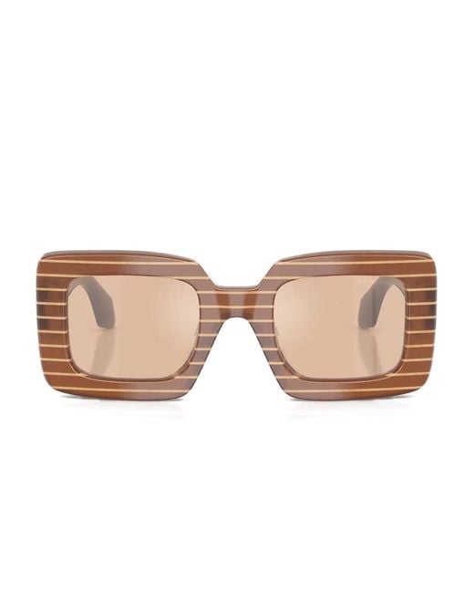 Giorgio Armani Pink Striped Rectangle Sunglasses