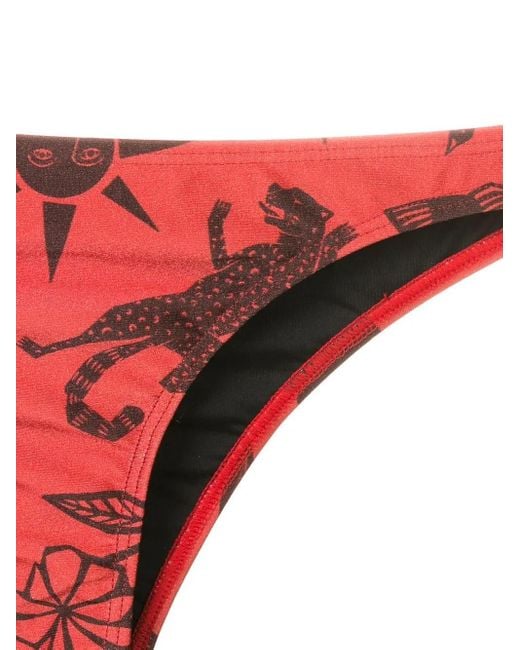 Lygia & Nanny Red Poipu Printed Bikini Bottoms