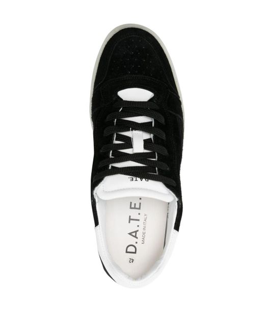 Date Black Panelled Suede Sneakers for men