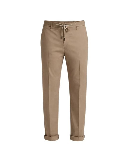 Peserico Natural Drawstring Poplin Track Trousers for men