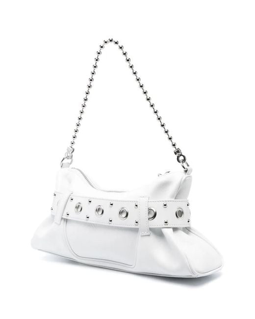 DSquared² White Gothic Leather Shoulder Bag