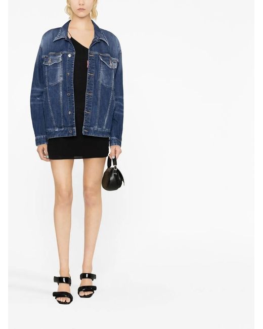 DSquared² Blue Distressed Denim Jacket