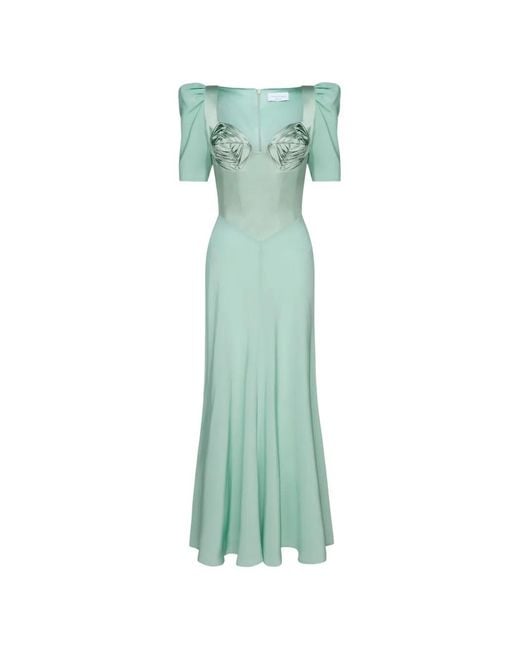 Violante Nessi Green Baccarat Silk Maxi Dress