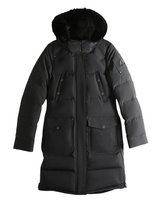 Moose Knuckles Black Hooded Coat for men