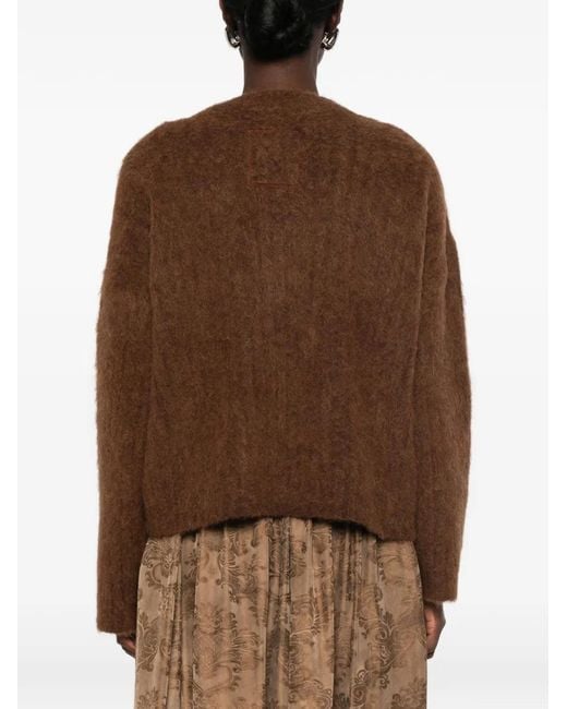Uma Wang Brown Brushed Crew Neck Sweater