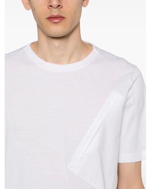 Transit White Jersey-Texture T-Shirt for men