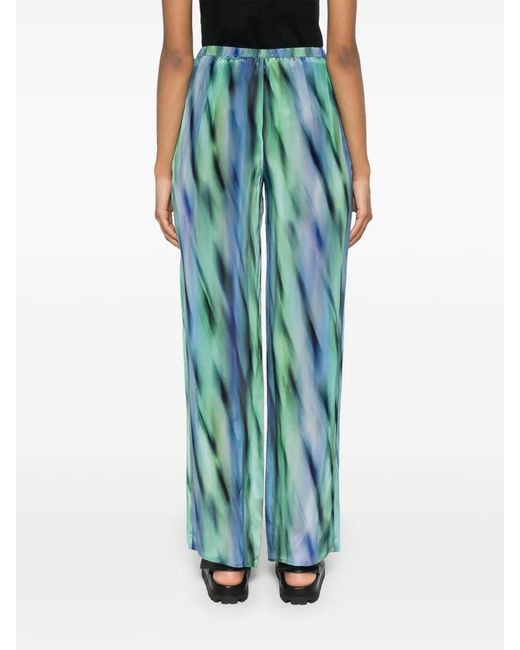 ARMANI EXCHANGE Blue Abstract-Print Lightweight Straight Trousers