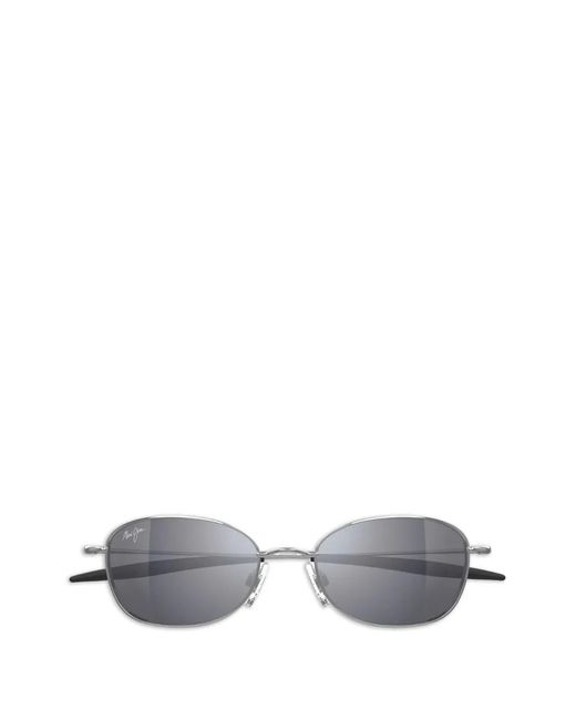 Maui Jim White Geometric-Frame Sunglasses