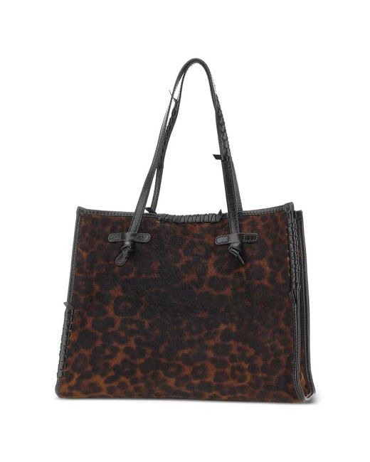 MARCELLA CLUB Black Marcella Animal-Print Tote Bag