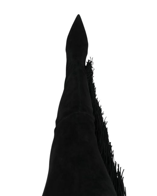 Stuart Weitzman Black 100Mm Ultrastuart Fringe Over-The Knee Boots