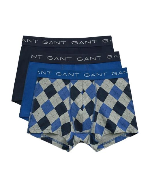 Gant Blue Argyle Print Trunk 3-Pack for men