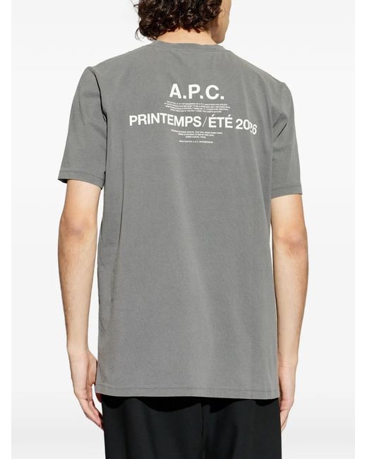 A.P.C. Gray Short-Sleeved T-Shirt for men
