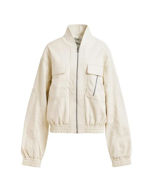 Essentiel Antwerp White Zip-Up Jacket