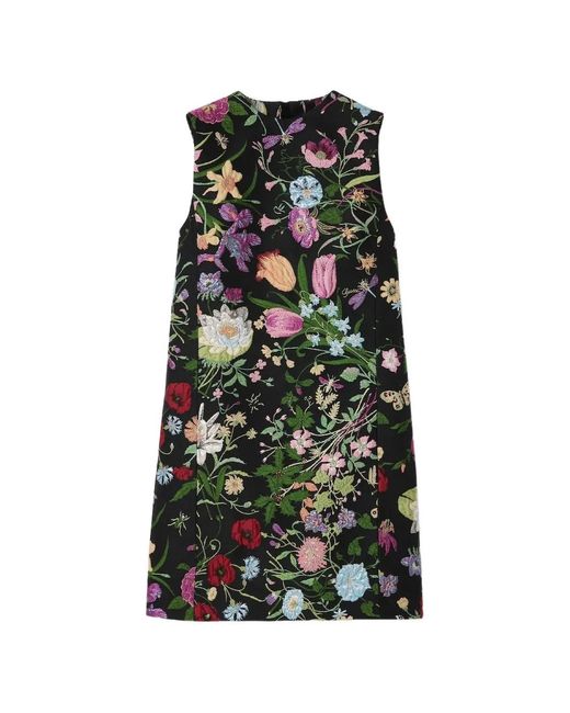Gucci White Floral Brocade Mini Dress