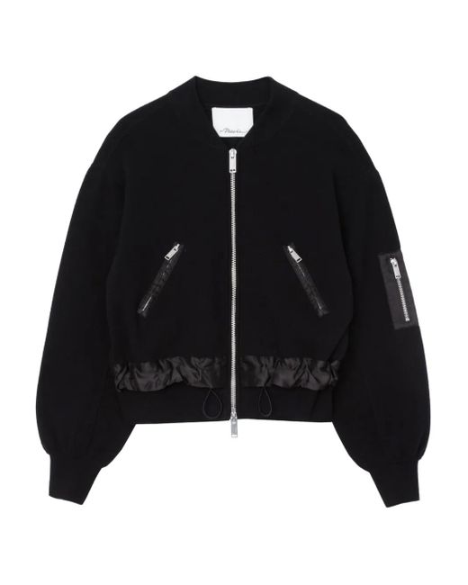 3.1 Phillip Lim Jack Met Ballonmouwen En Ritssluiting in het Black